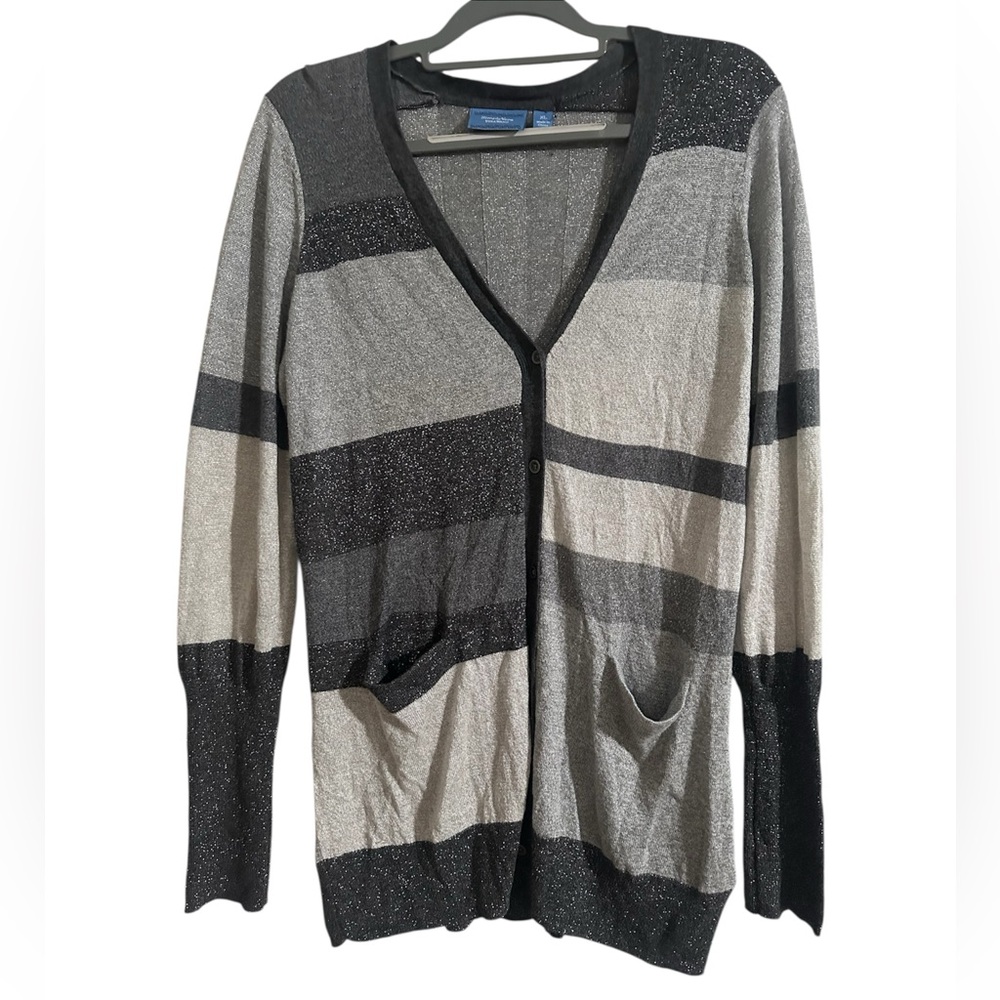 Vera Wang SimplyVera Gray shimmery Cardigan